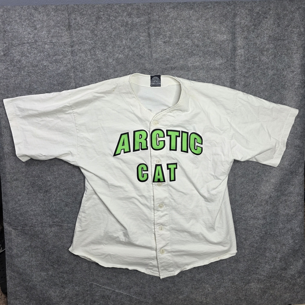 White Arctic Cat Baseball Jersey #45 Cotton SIZE XXL‎